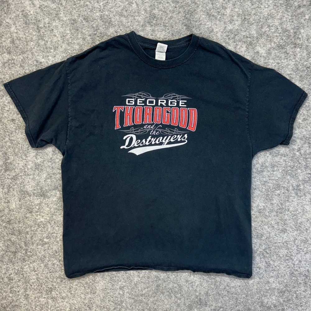 Gildan George Thorogood Destroyers Mens XL Black Excellent Band Graphic T-Shirt